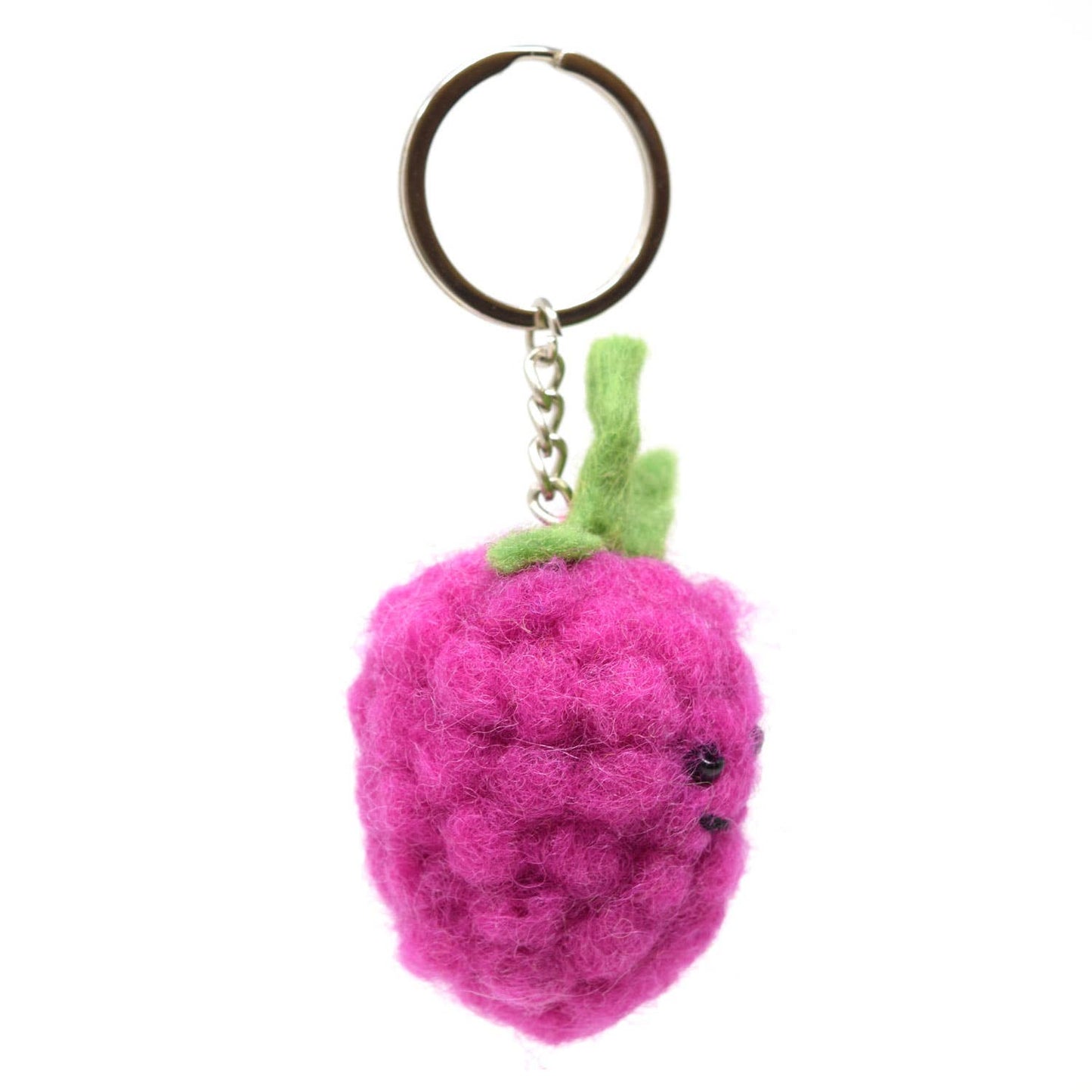 Felt Keychain - Raspberry Felt Bag Charm