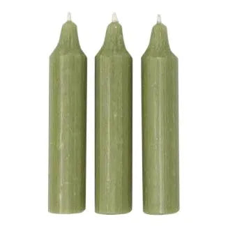 Danish Short Dinner Candle | Pink | Green | Caramel