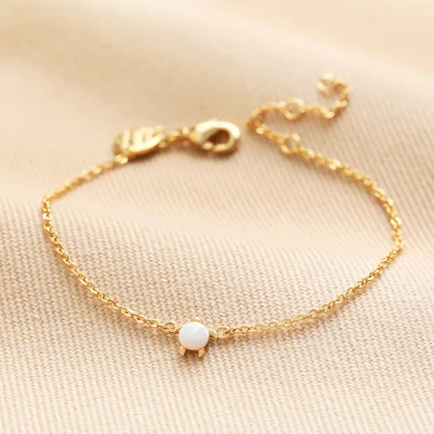 Opal Stone Turtle Bracelet in Gold