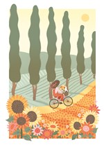 Lady on Bike Card