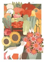 Cat in a Veg Patch Card
